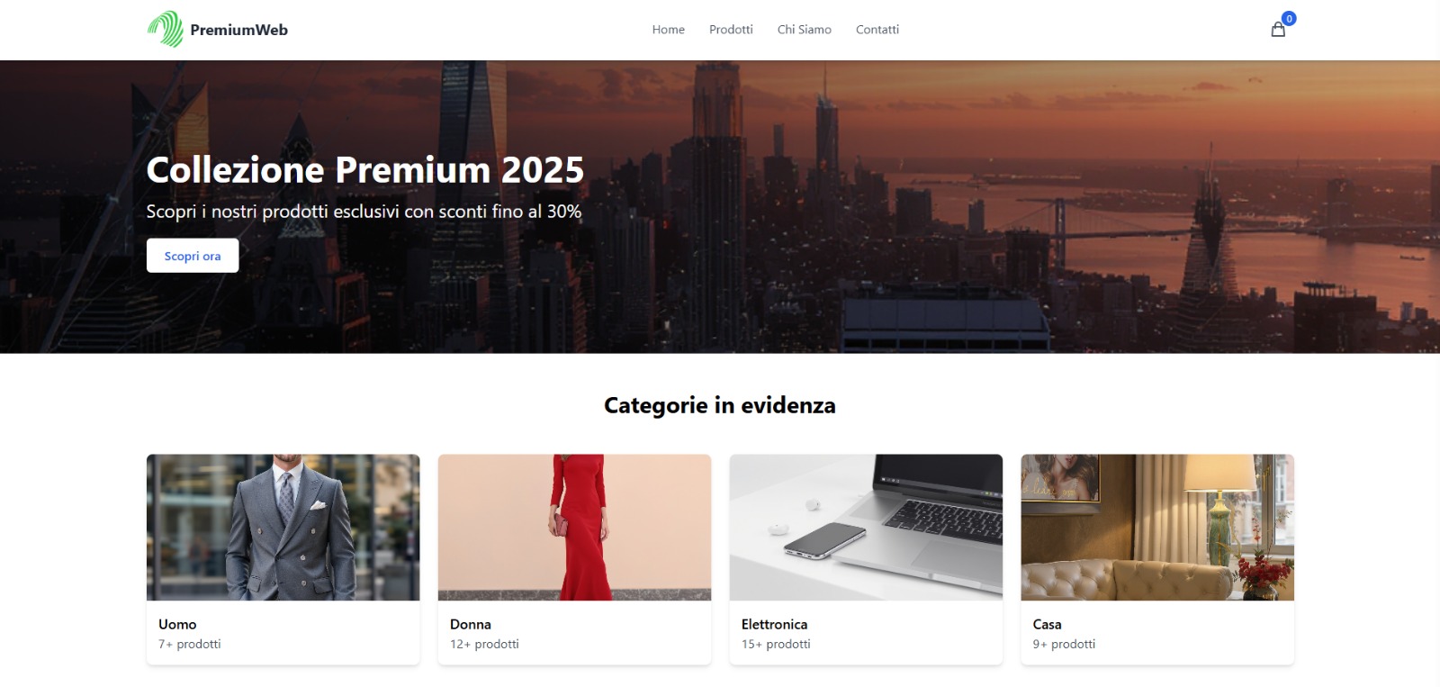 Negozio online moderno con prodotti ben organizzati e processo di checkout intuitivo